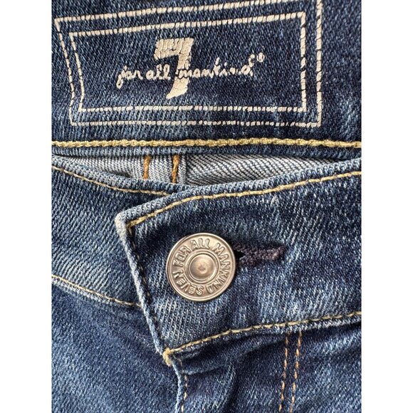 7 For All Mankind Kaylie Jeans Flared Leg Mid-Rise Denim Blue Womens Size 27 - Picture 12 of 16